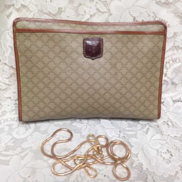 Celine, Cream Macadam 2-way Clutch, Crossbody HBag - Picture 2 of 9
